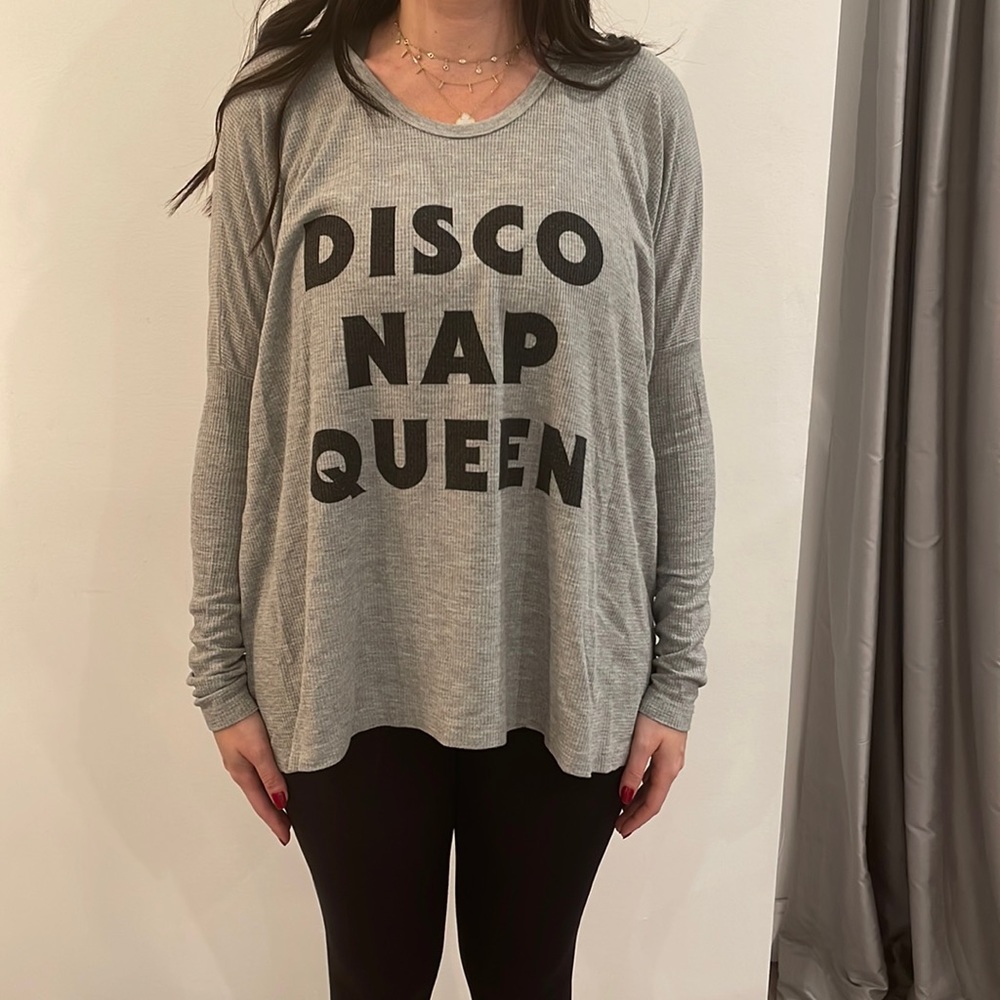 Wildfox grey long sleeve top size XS